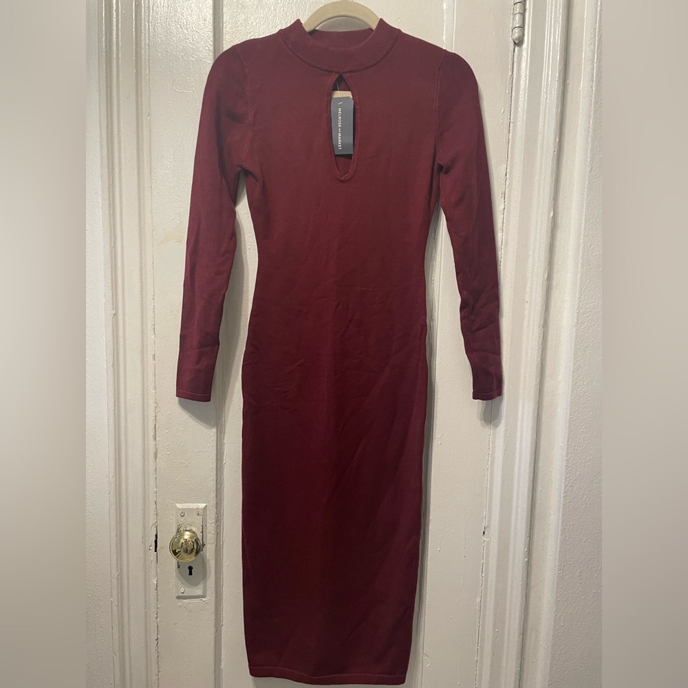 Melrose and Market Red Bodycon Long Sleeve Dress - Picture 1 of 4